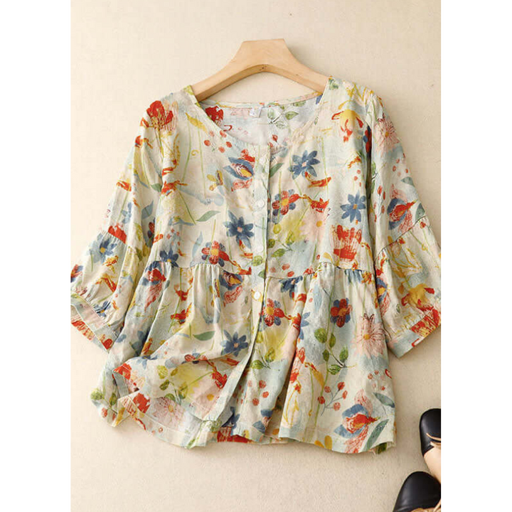 Blouse italienne imprimée | Élégance bohème