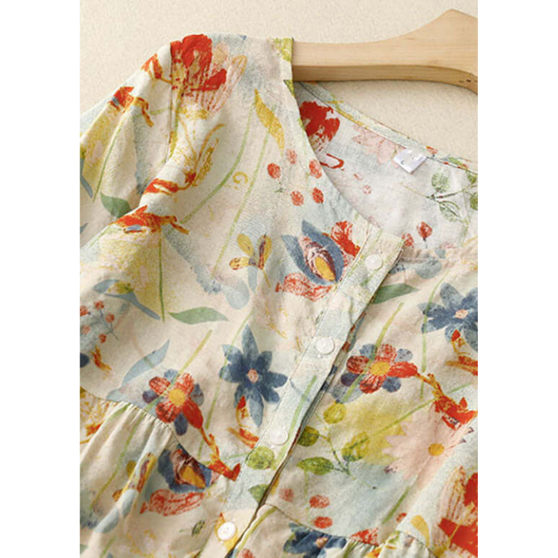 Blouse italienne imprimée | Élégance bohème