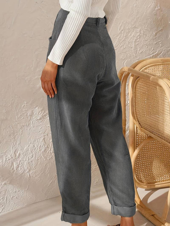 Pantalon femme côtelé | Style décontracté chic