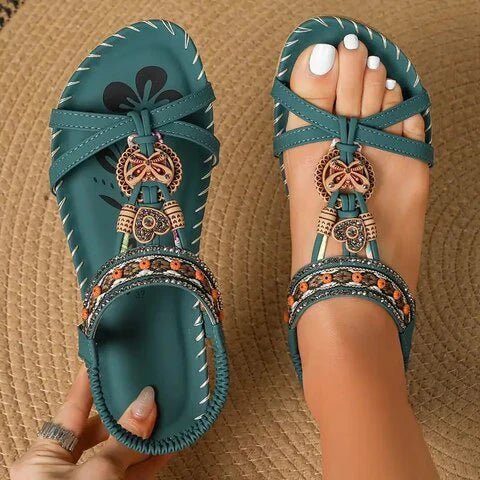 Sandales bohèmes avec perles | Confort d'été et style ethnique