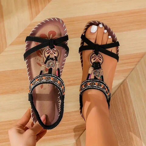 Sandales bohèmes avec perles | Confort d'été et style ethnique