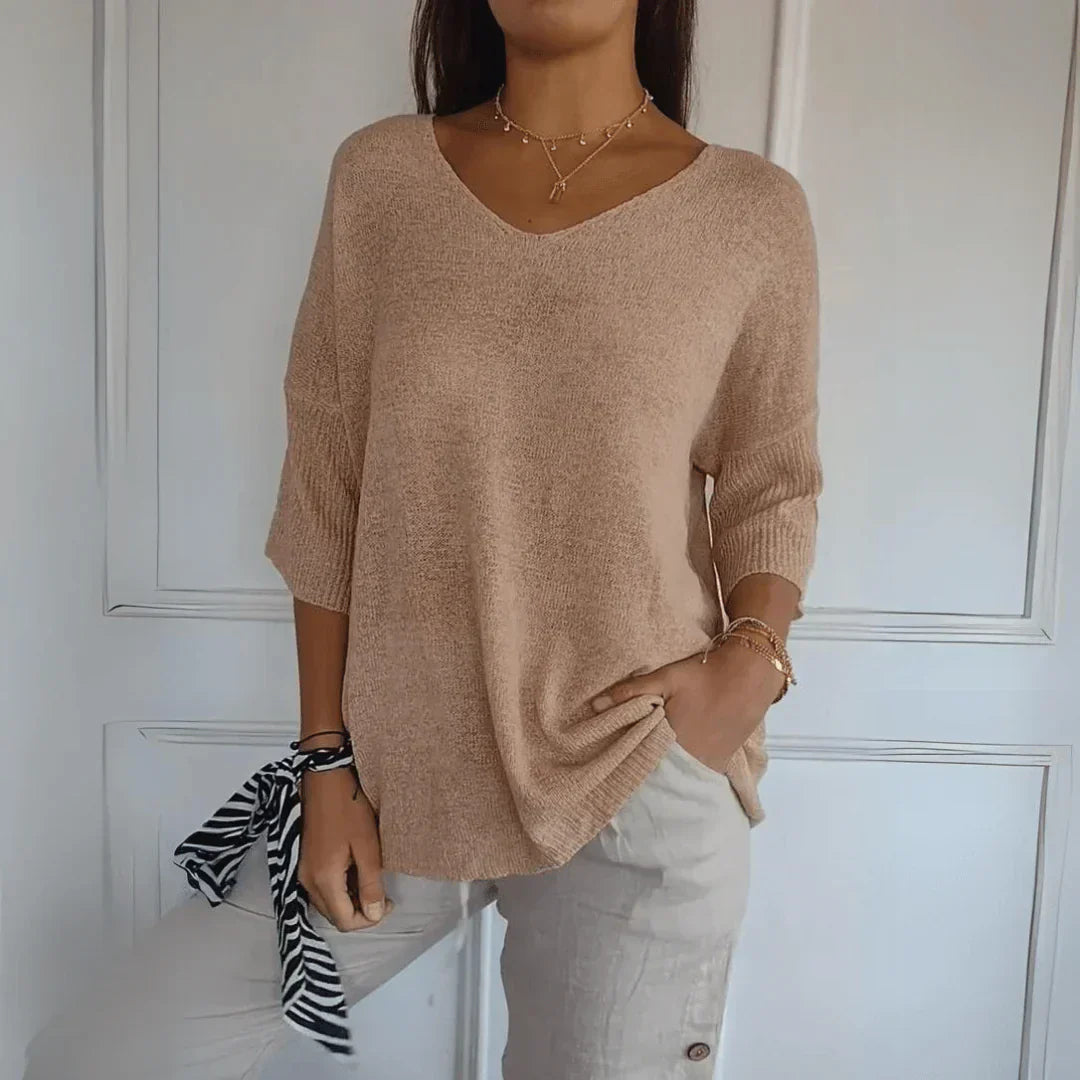 Pull décontracté col V | Élégance légère au quotidien