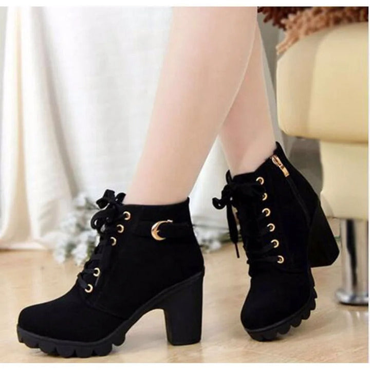 Bottines à talons lacées | Élégance robuste pour l’hiver