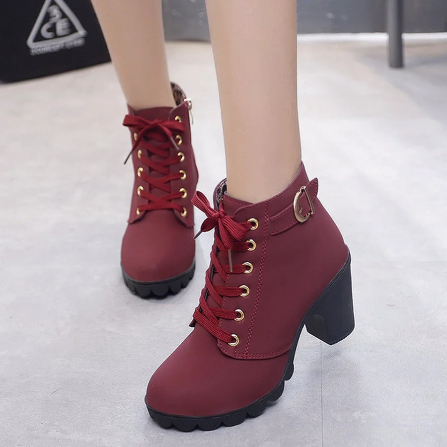 Bottines à talons lacées | Élégance robuste pour l’hiver