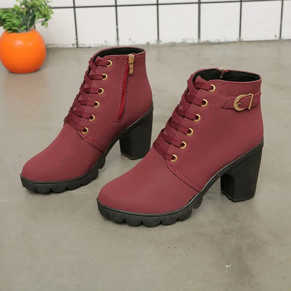 Bottines à talons lacées | Élégance robuste pour l’hiver
