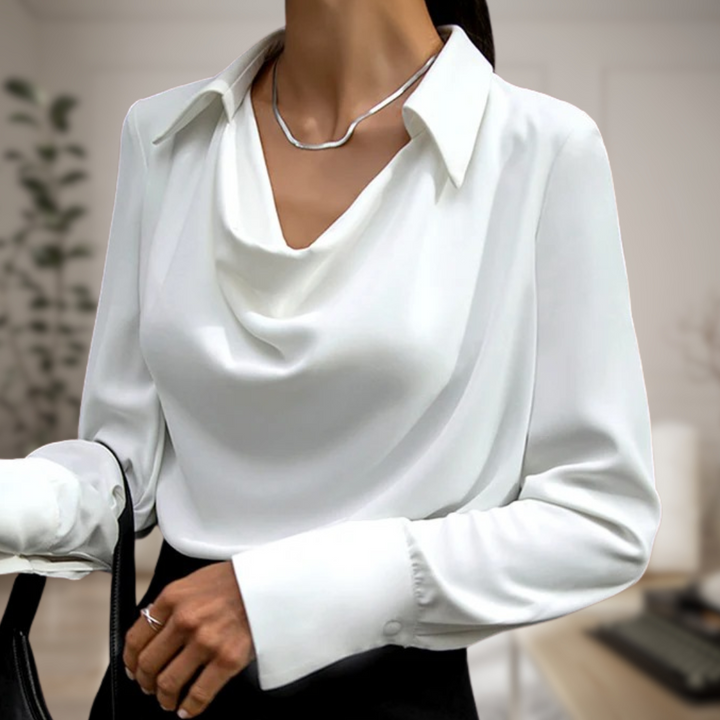 Blouse fluide col cascade | Parfaite pour le bureau