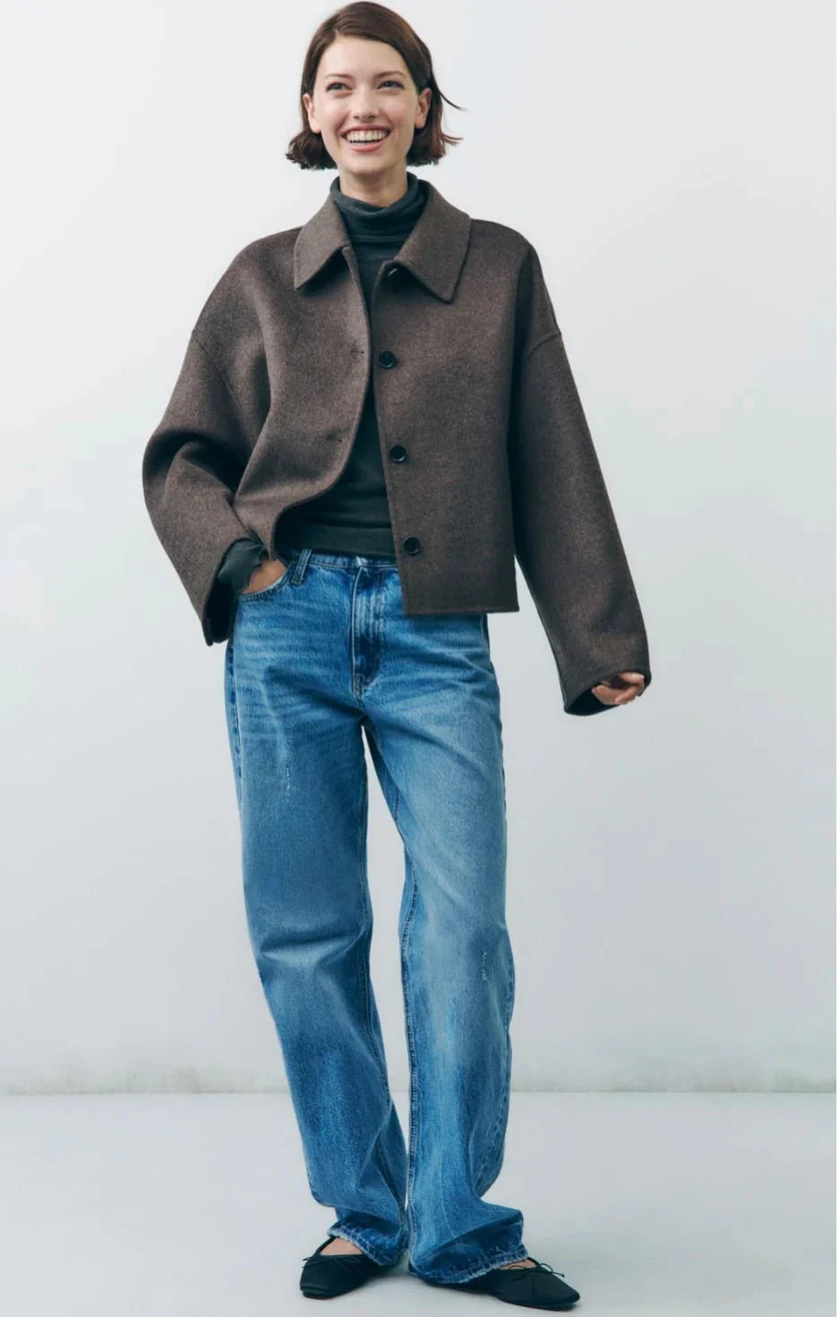 Veste courte à col classique | Élégance minimaliste