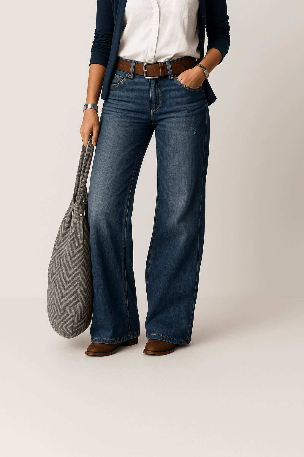 Jean large taille haute | Confort et style au quotidien