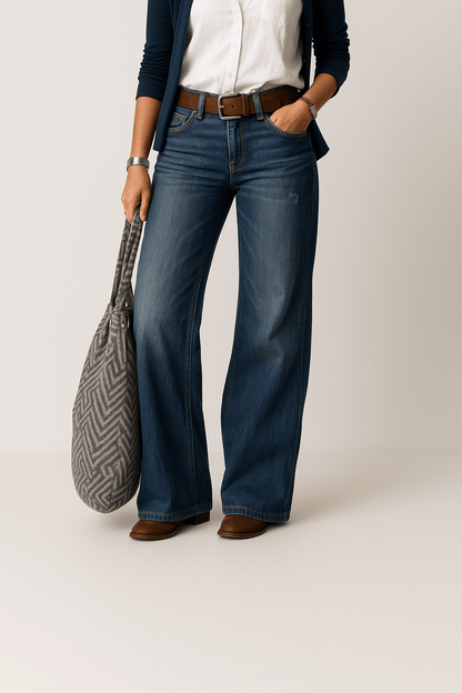 Jean large taille haute | Confort et style au quotidien