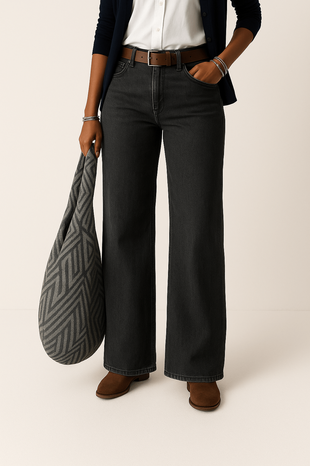 Jean large taille haute | Confort et style au quotidien