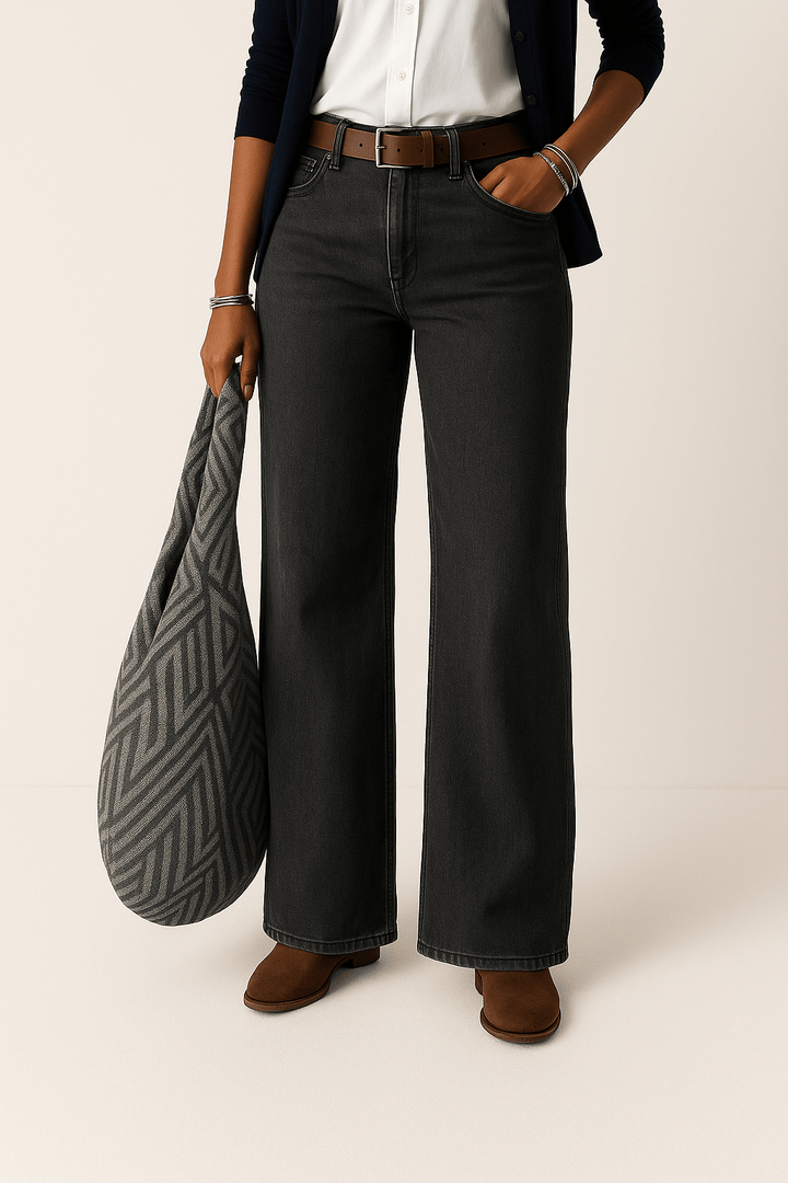 Jean large taille haute | Confort et style au quotidien