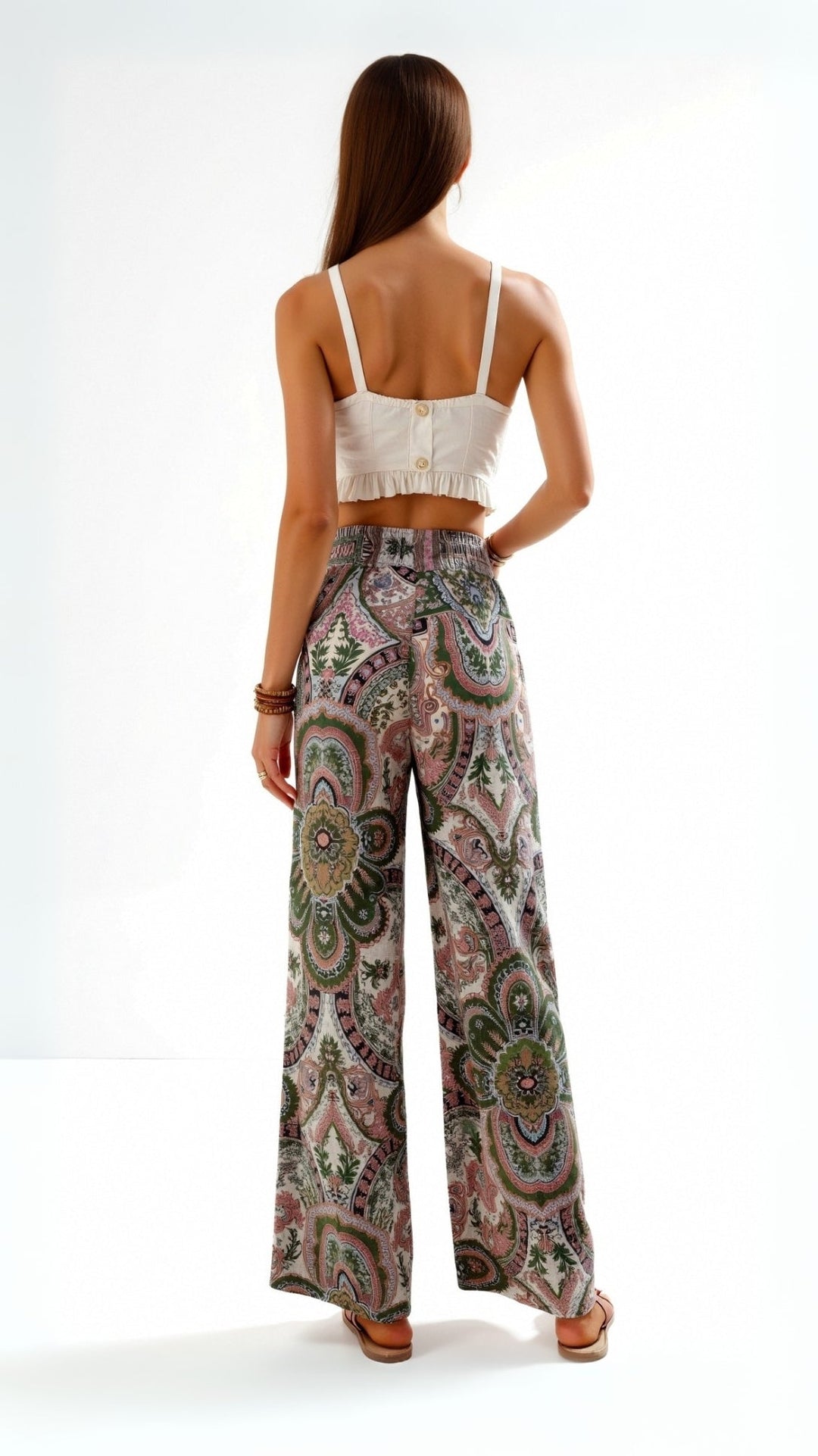 Pantalon large imprimé | Confort bohème pour journées ensoleillées