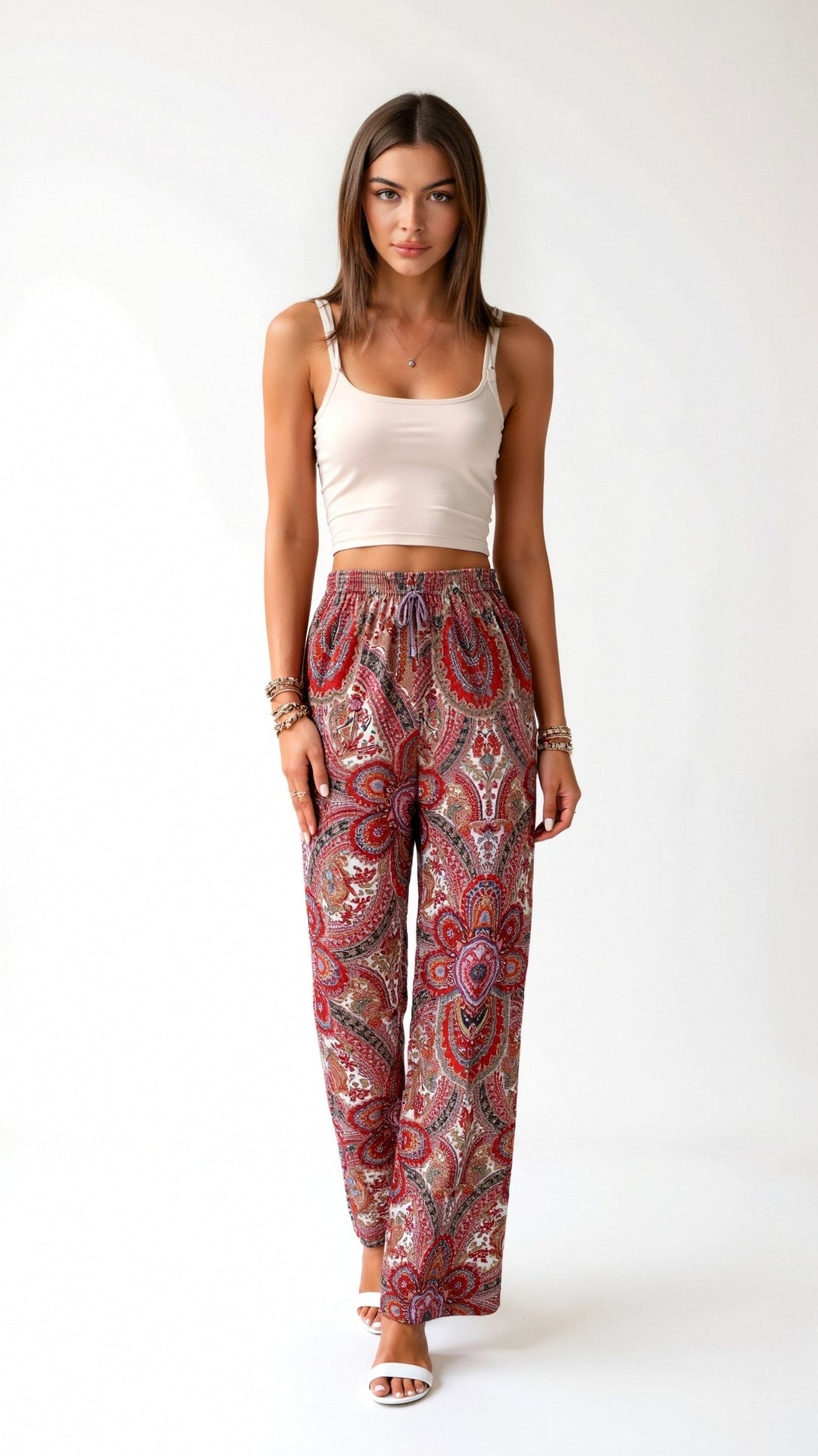 Pantalon large imprimé | Confort bohème pour journées ensoleillées