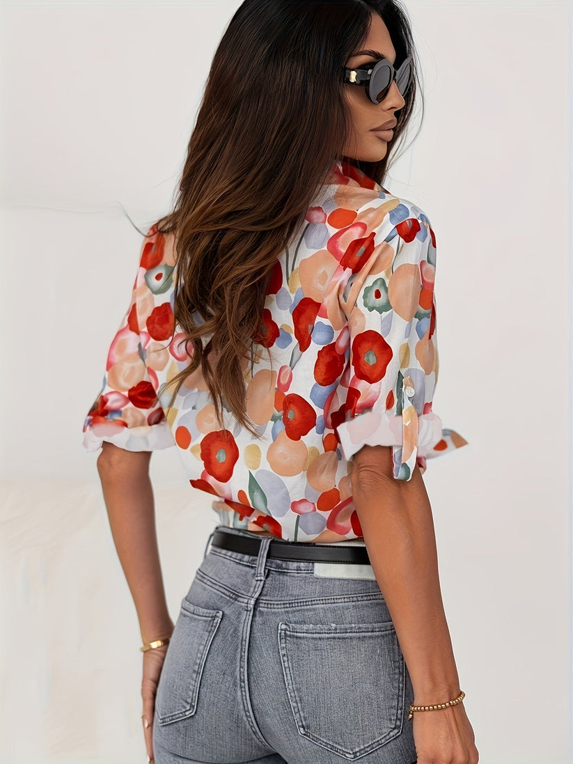 Blouse fleurie colorée | Élégance printanière et joyeuse