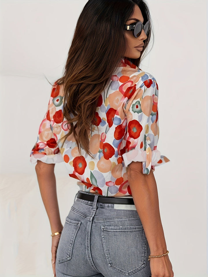 Blouse fleurie colorée | Élégance printanière et joyeuse