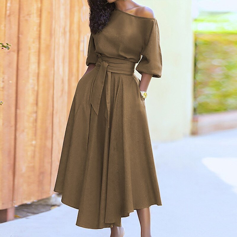 Robe midi évasée femme | Élégance estivale