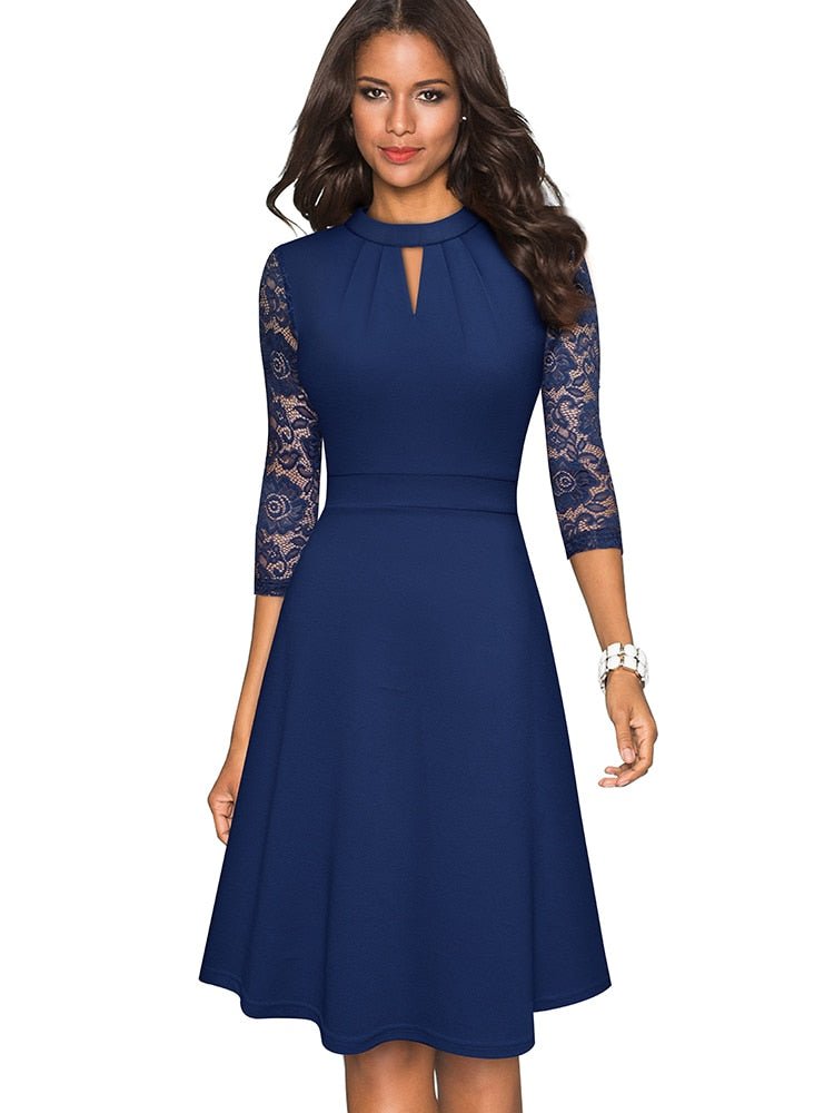 Robe élégante à manches en dentelle | Idéale pour les occasions spéciales